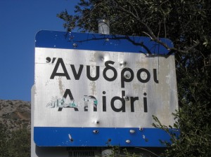 Anidri village sign